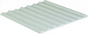 Ledelinje på 30 x 30 cm av harpiks i hvit og svart med butylengummi lim