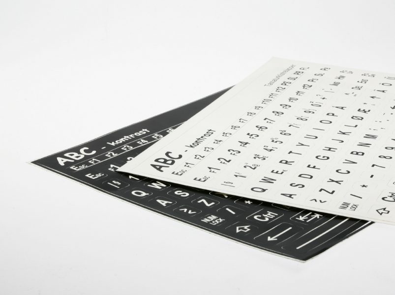 Abc-kontrast sort, tastaturklistrelapper