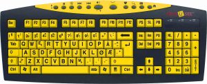 PC-tastatur Keys-U-See, sort/gult