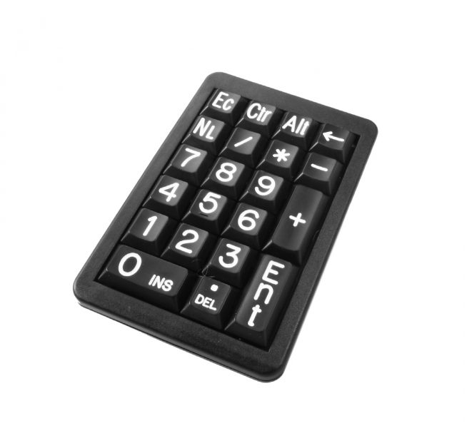 PC-nummertastatur for svaksynte sort bakgrunn med hvite symboler - Bilde 2