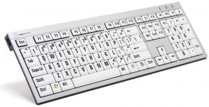 PC-tastatur LogicKeyboard XL, hvit med sorte tegn