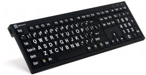 PC-tastatur LogicKeyboard XL, sort med hvite tegn
