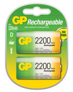 Batteri D-cell/LR20 oppladbar NiMH (2-pk. blister)
