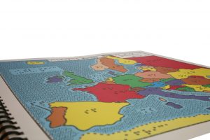 Atlas med taktile kart