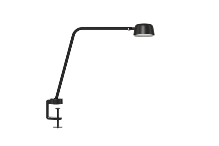 Skrivebordslampe, sort, dimmer lyset fra 2700k til 4000k