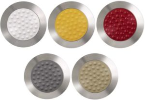 Ø-35 mm fare element med pinne, VHB og lim i stål med Desmopan ilegg